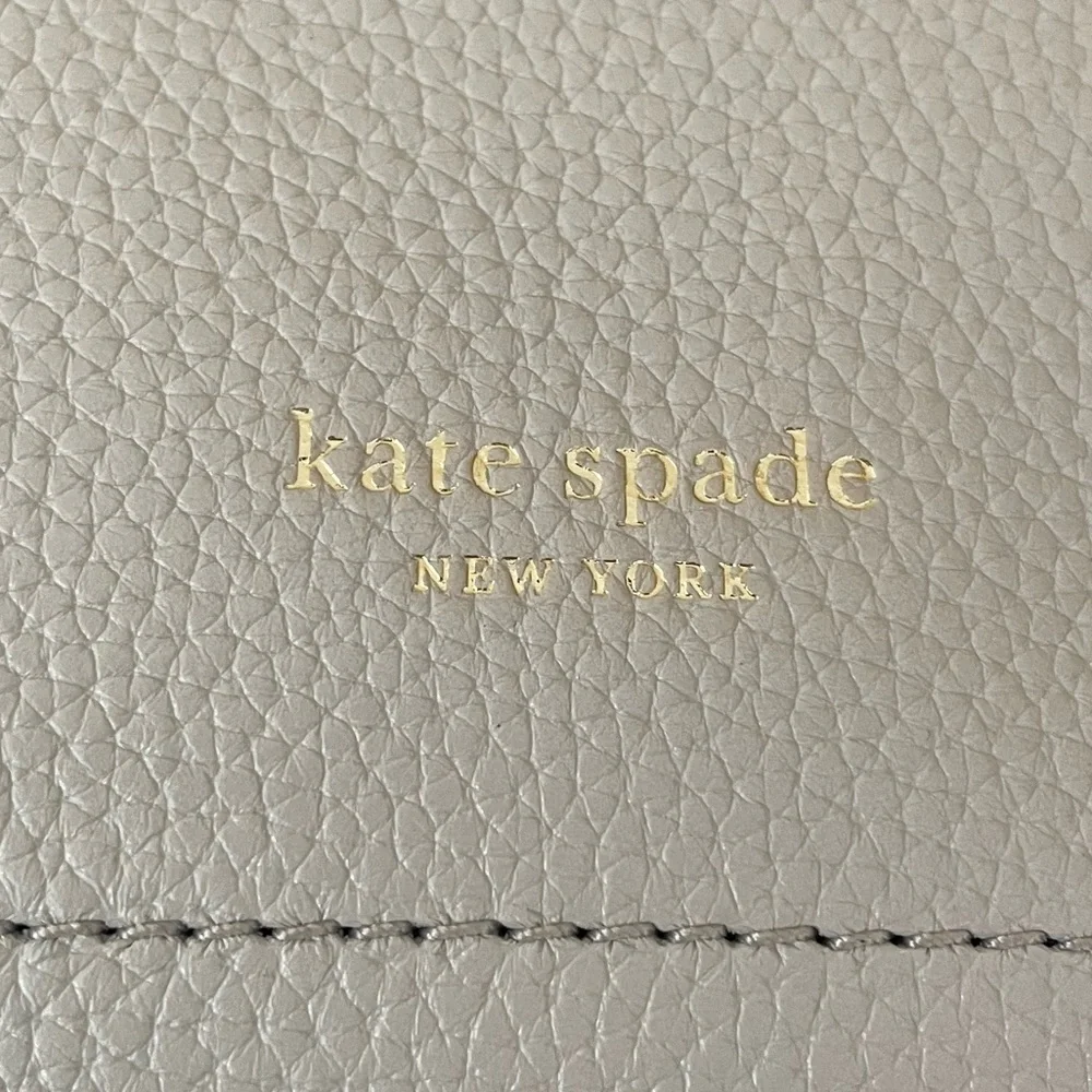 Kate Spade Grey Leather Structured Top-Handle/ Crossbody Bag